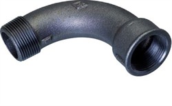 Sort Lang Bøjning. 90° 1/2" BSP. M/N. ( Skaffevare.)