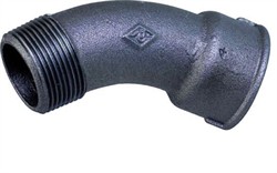 Sort Bøjning 45° 1/4" BSP. M/N ( Vare udgår ved lager 0 )