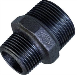 2" - 1"  Red. Brystnippel n/n Sort