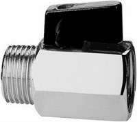 Messing. Mini Kuglehane. M/N  1/4" BSP. VA-Godkendt 