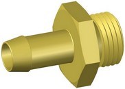 Messing Slangenippel Ø6 - M12 x 1,5 mm. Udv.
