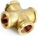 Messing. Kryds 1/2" BSP. 4 x Muffe. 16_Bar.