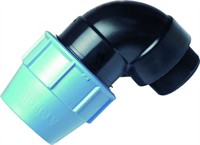 PP Overgang Vinkel Ø40 - 1 1/2" BSP. Nippel.