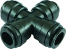 Acetal. Push-in. Kryds Ø4 mm. 
