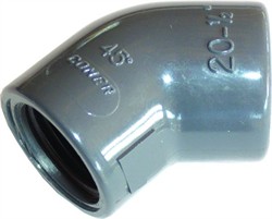 PVC Vinkel 3/8" Grå 45gr.