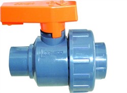 3/4"  PVC. Kuglehane M/M - Grå.