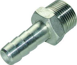 Rustfri Slangenippel udv. NPT. AISI 316. 