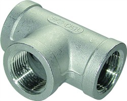 Rustfri T - stykke. M/M/M  1/2" NPT. AISI 316.