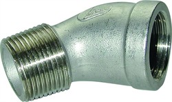 Rustfri Vinkel 45° M/N 3/8" NPT. AISI 316.