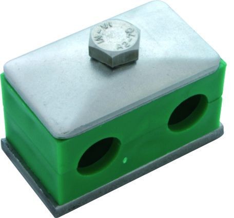 Komplet Dobbel Rørholder T6 - Ø19 - AISI 316