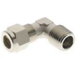 Forniklet Messing. Vinkel overgang Ø14 mm. - 1/2" BSP. Med skærering.
