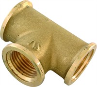 Messing. Tee 1/2" BSP. 3 x Muffe. 30_Bar.