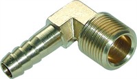 Messing Vinkel Slangenippel 90° - Ø10 - 1/4" BSP. Udvendig.