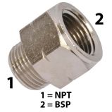 Messing Adapter. NPT / BSP. 