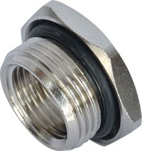 Nippelmuffe 1/4" - 1/8"BSPP med o-ring.