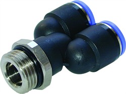Push-in Y - Stykke med nippel samt o-ring. Udv. BSP.