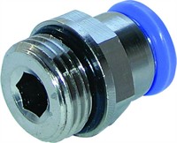 Push-in. Lige Nippel Ø12 - 3/8" BSP. Med o-ring