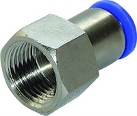 Push-in. Lige Muffe Ø8 - 1/8" indv. BSP. Med Sekskant.