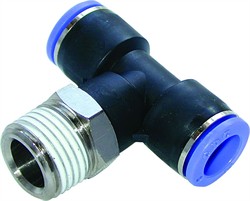 Push-in T - Stykke med nippel. Udv. BSP.
