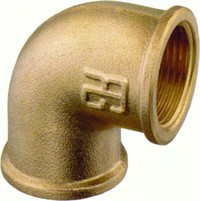 Bronze Vinkel 3/4" BSP. - 90°. M/M. Søvandsbestandig.