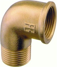 Bronze Vinkel 3/4" BSP. - 90°. M/N. Søvandsbestandig.