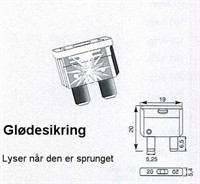 Fladstik Gløde Sikring 10A Rød 