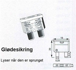 Fladstik Gløde Sikring 15A Blå