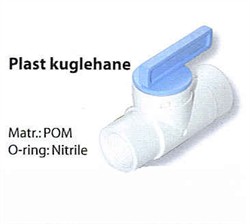 3/8"  Kuglehane POM -  Hvid Plast