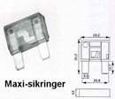 MAXI Fladstik Sikring 20A Gul