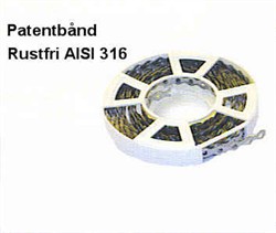 Rustfri Patentbånd 26 x 1,0 mm. Ruller a 10 m.