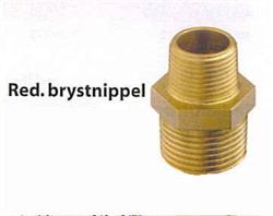 1/2" - 3/8"  Reduk. Brystnippel Bronze