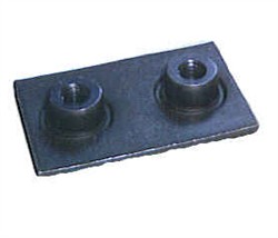 Sort svejseplade for enkelrørholder 33,7-42,4 mm.
