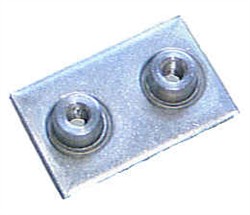 Rustfri svejseplade for enkelrørholder 26,9-32 mm.
