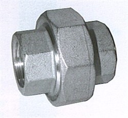 Rustfri Union M/M 3/8" BSP. Konisk Tætning AISI 316.
