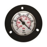 Plast Vakuummeter Ø40 med flange og messingsstuds bagud 1/8" BSP.