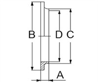 SMS Svejsekrave  Ø25 mm. AISI 316L.